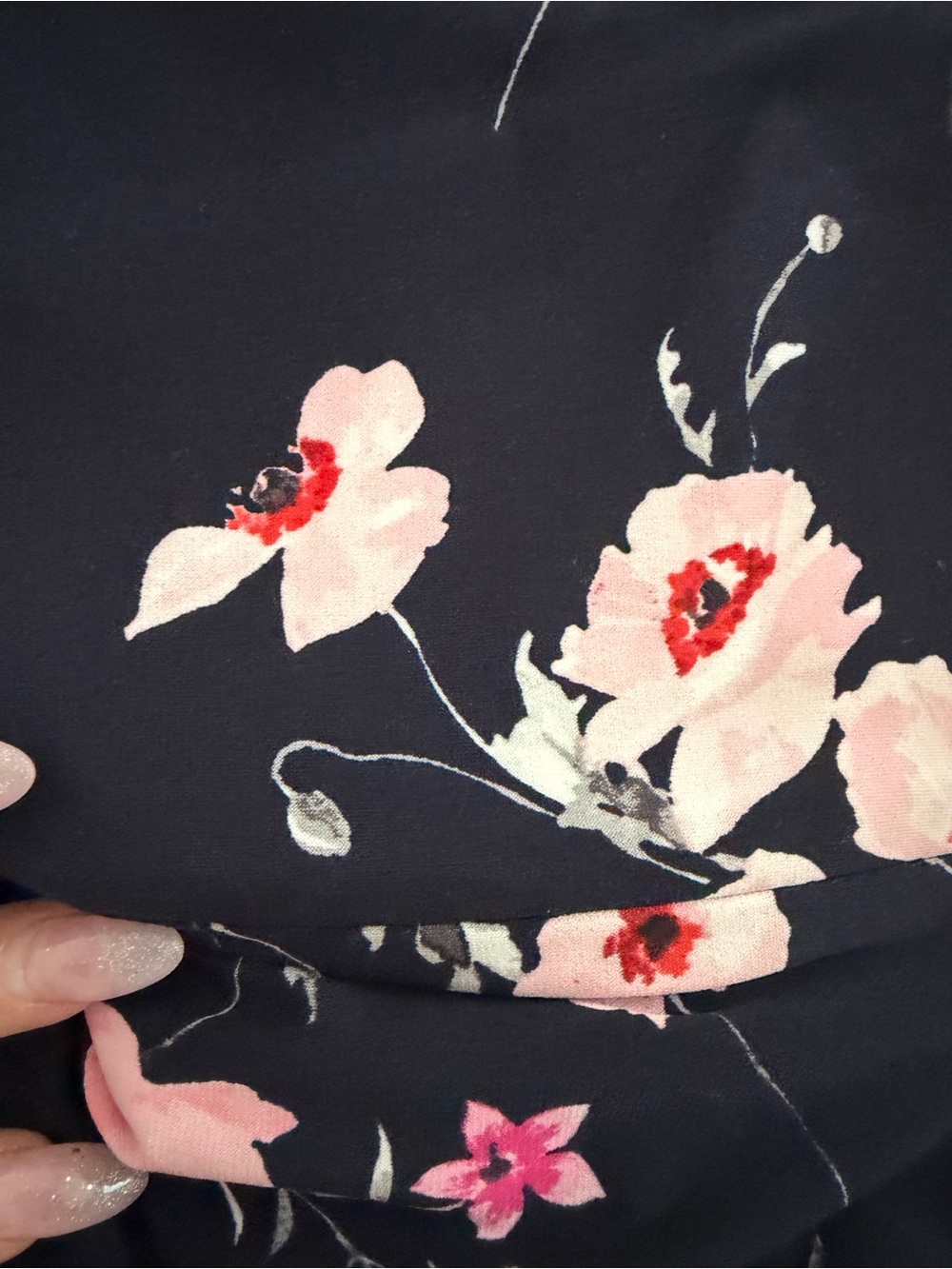 Jessica Howard Black Midi Dress with Pink Floral Print - Picture 5 of 6
